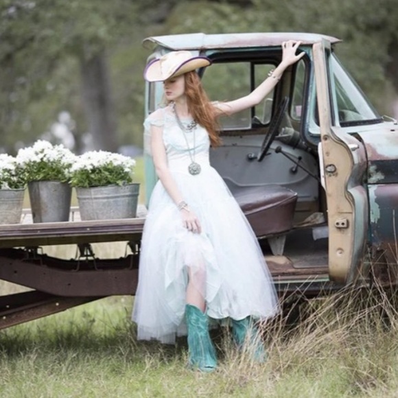 Lane Boots Junk Gypsy Shoes - Junk Gypsy LANE TURQUOISE Cowboy 🤠 Boots FRINGE 7.5 festival concert